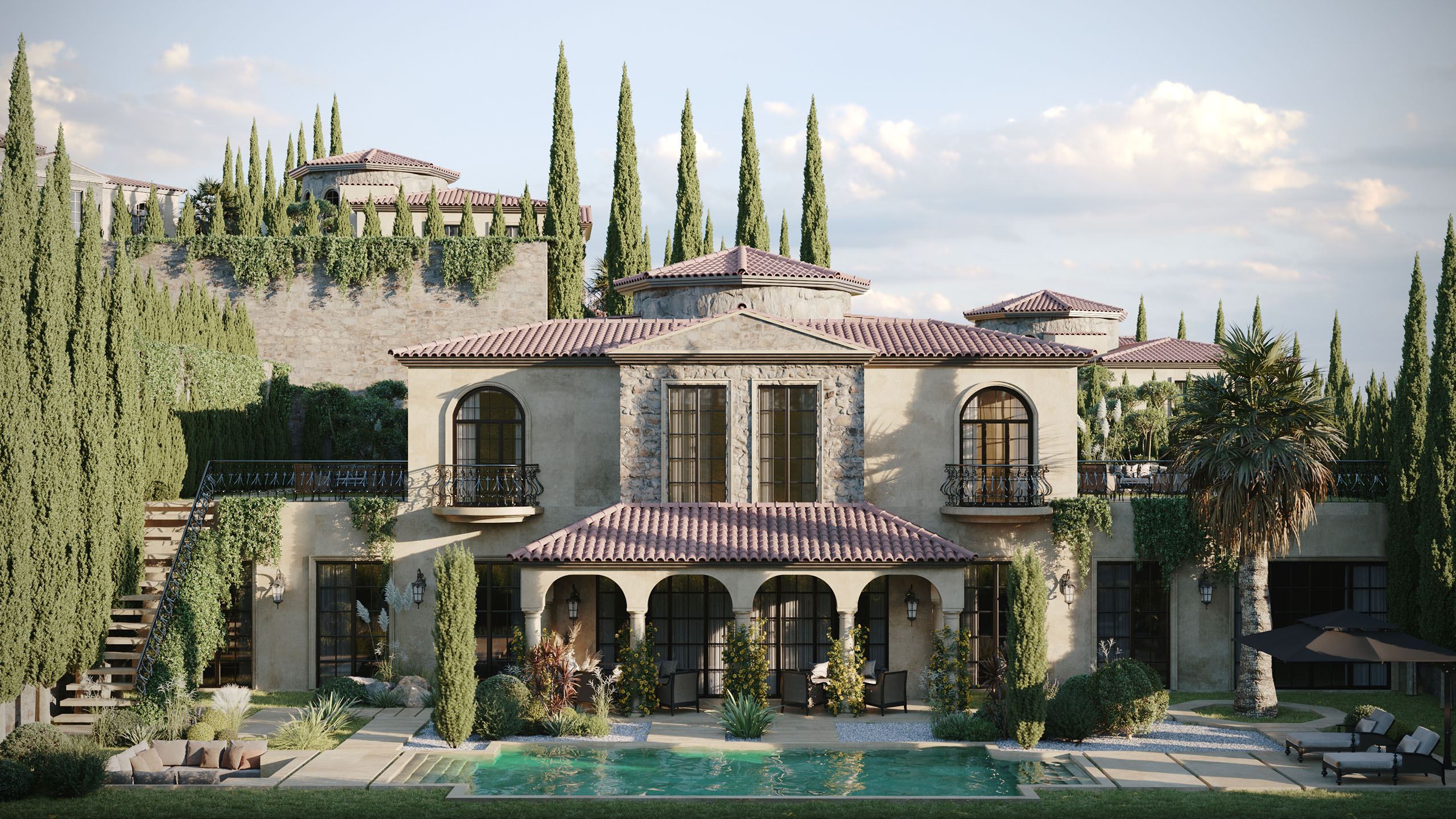 Reşadiye Lüks Doğa Villası - Orman Manzaralı Müstakil Villa Dış Mekân Görselleştirme